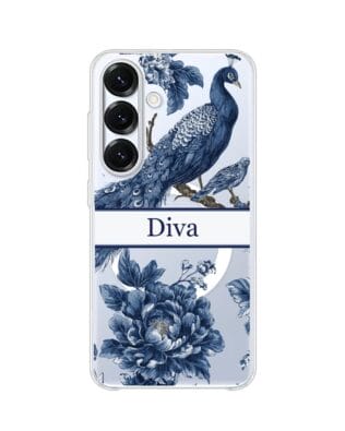 Etui do Samsung Galaxy S25 z MagSafe przeźroczyste, silikonowe Flexi, Mystic, Diva Peacock