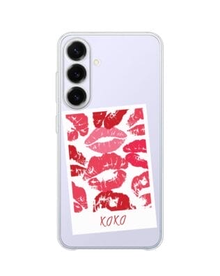 Etui do Samsung Galaxy S25 FE przeźroczyste, silikonowe Flexi, pocałunki, Polaroid