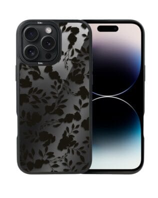 Etui do iPhone 14 Pro Max IBIZU DropGuard Matt z MagSafe, Midnight Mirror, Cienie liści