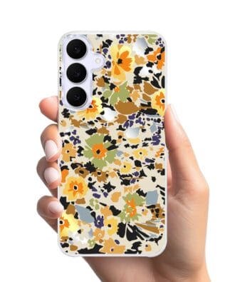 Etui do Samsung Galaxy S25 FE z MagSafe przeźroczyste, silikonowe Flexi, Summer Patterns, malowane kwiatki