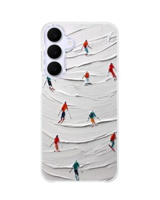 Etui do Samsung Galaxy S25 FE z MagSafe przeźroczyste, silikonowe Flexi, Zimowa magia, Narciarski obraz