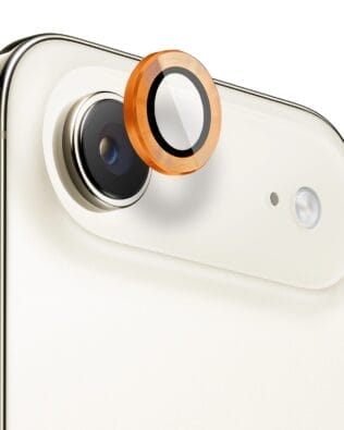 Metalowa osłona obiektywu aparatu ze szkła hartowanego 9H do iPhone Air, 1 zestaw, pomarańczowa