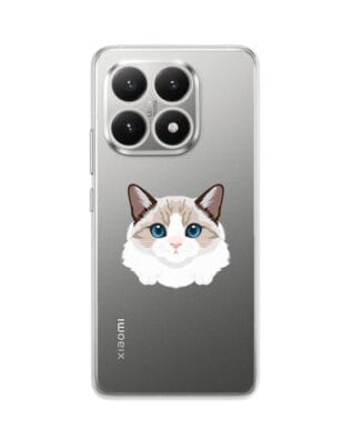 Etui do Xiaomi 15T przeźroczyste, silikonowe Flexi, kot birmański