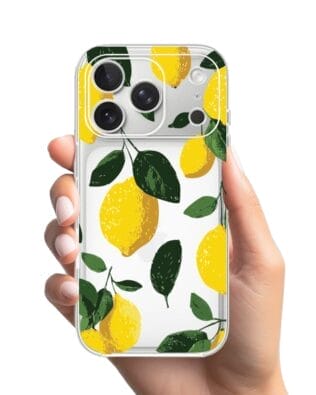 Etui do iPhone 17 Pro Max przeźroczyste, silikonowe Flexi, Italian Summer, Cytrynowe