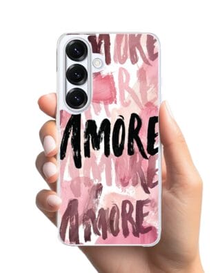 Etui do Samsung Galaxy S25 z MagSafe przeźroczyste, silikonowe Flexi, Positive Vibes, Amore Amore