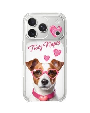 Etui do iPhone 17 Pro Max przeźroczyste, silikonowe Flexi, Puppy Love, pies rasy Jack Russell Terrier