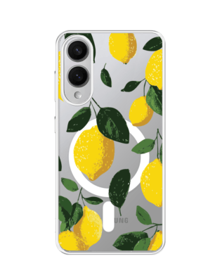 Etui do Samsung Galaxy S25 Edge z MagSafe przeźroczyste, silikonowe Flexi, Italian Summer, Cytrynowe