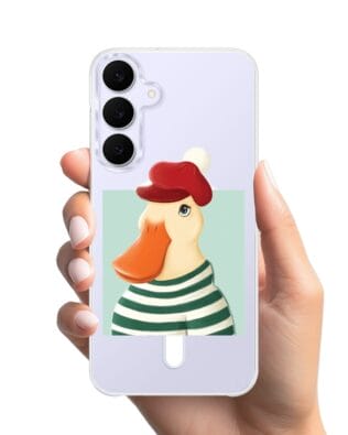 Etui do Samsung Galaxy S25 FE z MagSafe przeźroczyste, silikonowe Flexi, kaczuszka