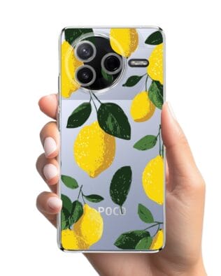 Etui do Xiaomi POCO F7 Pro przeźroczyste, silikonowe Flexi, Italian Summer, Cytrynowe