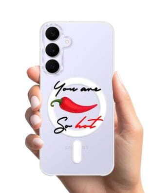 Etui do Samsung Galaxy S25 FE z MagSafe przeźroczyste, silikonowe Flexi, papryczka chilli