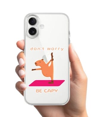 Etui do iPhone 17 przeźroczyste, silikonowe Flexi, kapibara