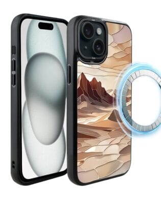 Etui do iPhone 15 IBIZU DropGuard Matt z MagSafe, Barwy Szkła, Pustynny spokój