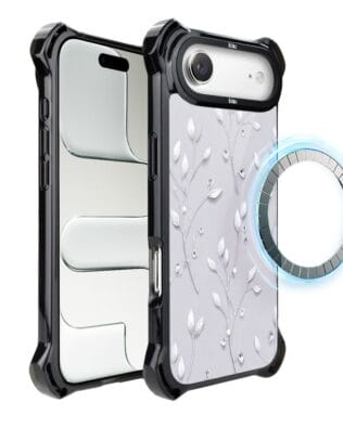 Etui do iPhone Air IBIZU DropGuard Ultra z MagSafe, Zimowa magia, Lodowe kwiaty