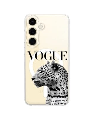 Etui do Samsung Galaxy S24 Plus z MagSafe przeźroczyste, silikonowe Flexi, Positive Vibes, Tygrys Vogue