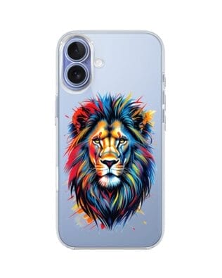 Etui do iPhone 17 przeźroczyste, silikonowe Flexi, Dzika Mandala, Lew
