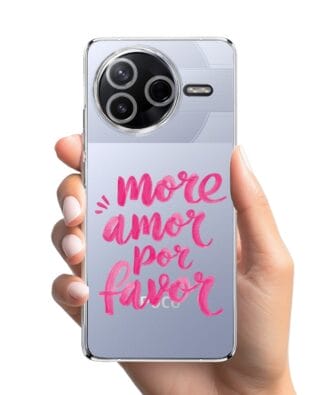 Etui do Xiaomi POCO F7 Pro przeźroczyste, silikonowe Flexi, Positive Vibes, More amore per favore
