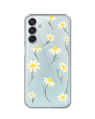 Etui do Samsung Galaxy M15 5G przeźroczyste, silikonowe Flexi, stokrotki