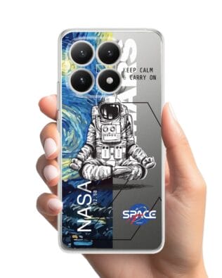 Etui do Xiaomi 15T przeźroczyste, silikonowe Flexi, keep calm in Cosmos