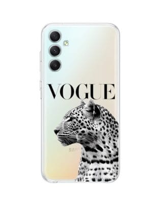 Etui do Samsung Galaxy A34 5G przeźroczyste, silikonowe Flexi, Positive Vibes, Tygrys Vogue