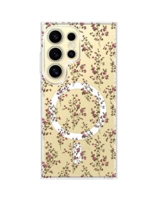 Etui do Samsung Galaxy S24 Ultra z MagSafe przeźroczyste, silikonowe Flexi, Mini Patterns, Różyczki