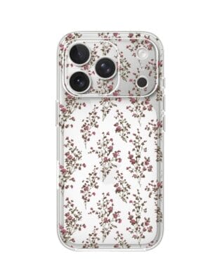 Etui do iPhone 17 Pro Max przeźroczyste, silikonowe Flexi, Mini Patterns, Różyczki