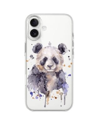 Etui do iPhone 17 przeźroczyste, silikonowe Flexi, Akwarelowe Zoo, Panda