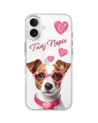 Etui do iPhone 17 przeźroczyste, silikonowe Flexi, Puppy Love, pies rasy Jack Russell Terrier
