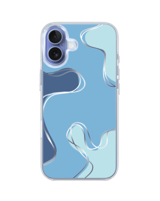 Etui do iPhone 17 z MagSafe przeźroczyste, silikonowe Flexi, Summer Patterns, niebieskie odcienie