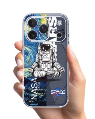 Etui do iPhone 17 Pro przeźroczyste, silikonowe Flexi, keep calm in Cosmos