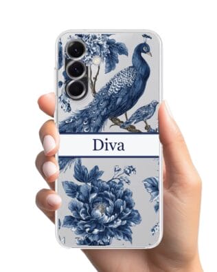 Etui do Samsung Galaxy A56 5G przeźroczyste, silikonowe Flexi, Mystic, Diva Peacock