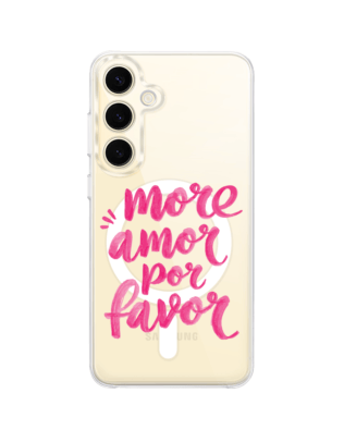 Etui do Samsung Galaxy S24 Plus z MagSafe przeźroczyste, silikonowe Flexi, Positive Vibes, More amore per favore