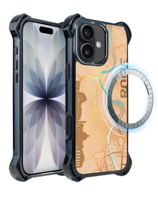 Etui do iPhone 17 IBIZU DropGuard Ultra z MagSafe, mapy świata, Rome