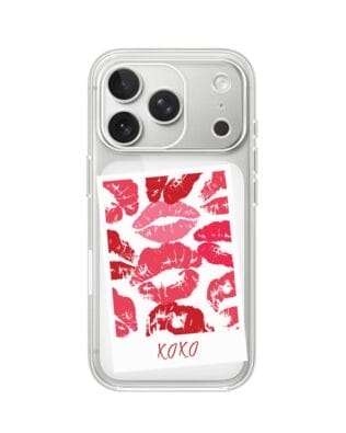 Etui do iPhone 17 Pro przeźroczyste, silikonowe Flexi, pocałunki, Polaroid