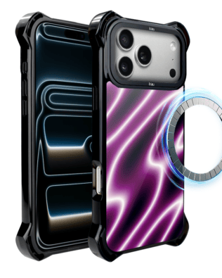 Etui do iPhone 17 Pro IBIZU DropGuard Ultra z MagSafe, Twilight Dreams, Neonowa fala