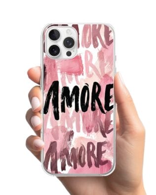 Etui do iPhone 12 Pro z MagSafe przeźroczyste, silikonowe Flexi, Positive Vibes, Amore Amore