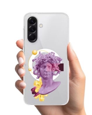 Etui do Samsung Galaxy A56 5G z MagSafe przeźroczyste, silikonowe Flexi, antyczna figura