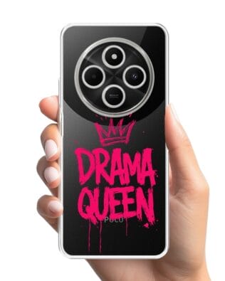 Etui do Xiaomi POCO C75 przeźroczyste, silikonowe Flexi, Positive Vibes, Drama Queen