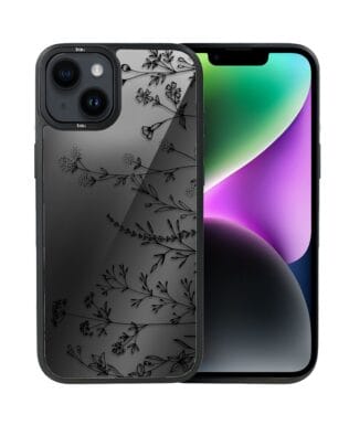 Etui do iPhone 14 Plus IBIZU DropGuard Matt z MagSafe, Midnight, Dotyk kwiatów