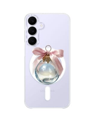 Etui do Samsung Galaxy S25 FE z MagSafe przeźroczyste, silikonowe Flexi, Przytulne święta, Kryształowa bombka