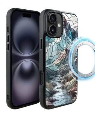 Etui do iPhone 16 IBIZU DropGuard Matt z MagSafe, Barwy Szkła, Górski Potok