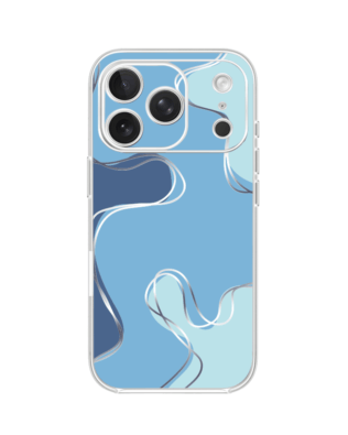 Etui do iPhone 17 Pro przeźroczyste, silikonowe Flexi, Summer Patterns, niebieskie odcienie