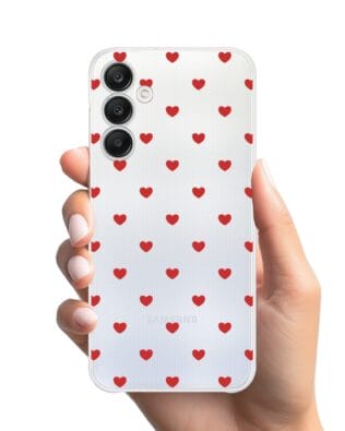 Etui do Samsung Galaxy A25 5G przeźroczyste, silikonowe Flexi, Mini Patterns, Serduszka