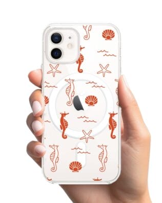 Etui do iPhone 12 z MagSafe przeźroczyste, silikonowe Flexi, wakacyjne wzory