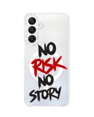 Etui do Samsung Galaxy A25 5G z MagSafe przeźroczyste, silikonowe Flexi, Positive Vibes, No Risk No Story