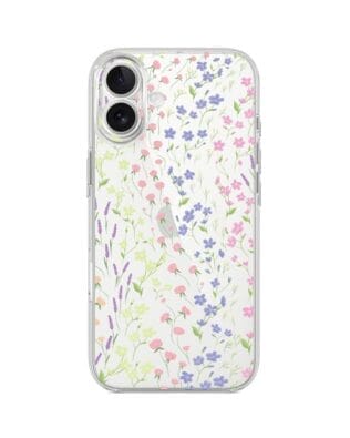 Etui do iPhone 17 przeźroczyste, silikonowe Flexi, kwiaty polne