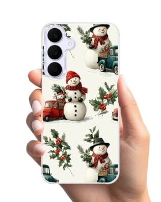 Etui do Samsung Galaxy S25 FE z MagSafe przeźroczyste, silikonowe Flexi, Przytulne święta, Zimowe miasteczko