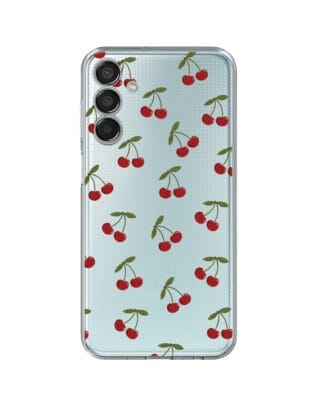 Etui do Samsung Galaxy M15 5G przeźroczyste, silikonowe Flexi, Mini Patterns, Wiśnie