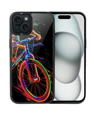 Etui do iPhone 15 Plus IBIZU DropGuard Matt z MagSafe, #ElectroMove, Rowerowa wibracja