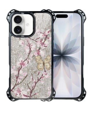 Etui do iPhone 17 IBIZU DropGuard Ultra z MagSafe, Modern Classics, Mozaika kwitnącej wiśni