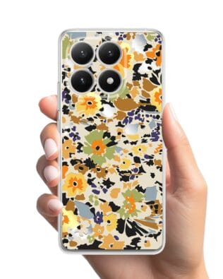 Etui do Xiaomi 15T przeźroczyste, silikonowe Flexi, Summer Patterns, malowane kwiatki